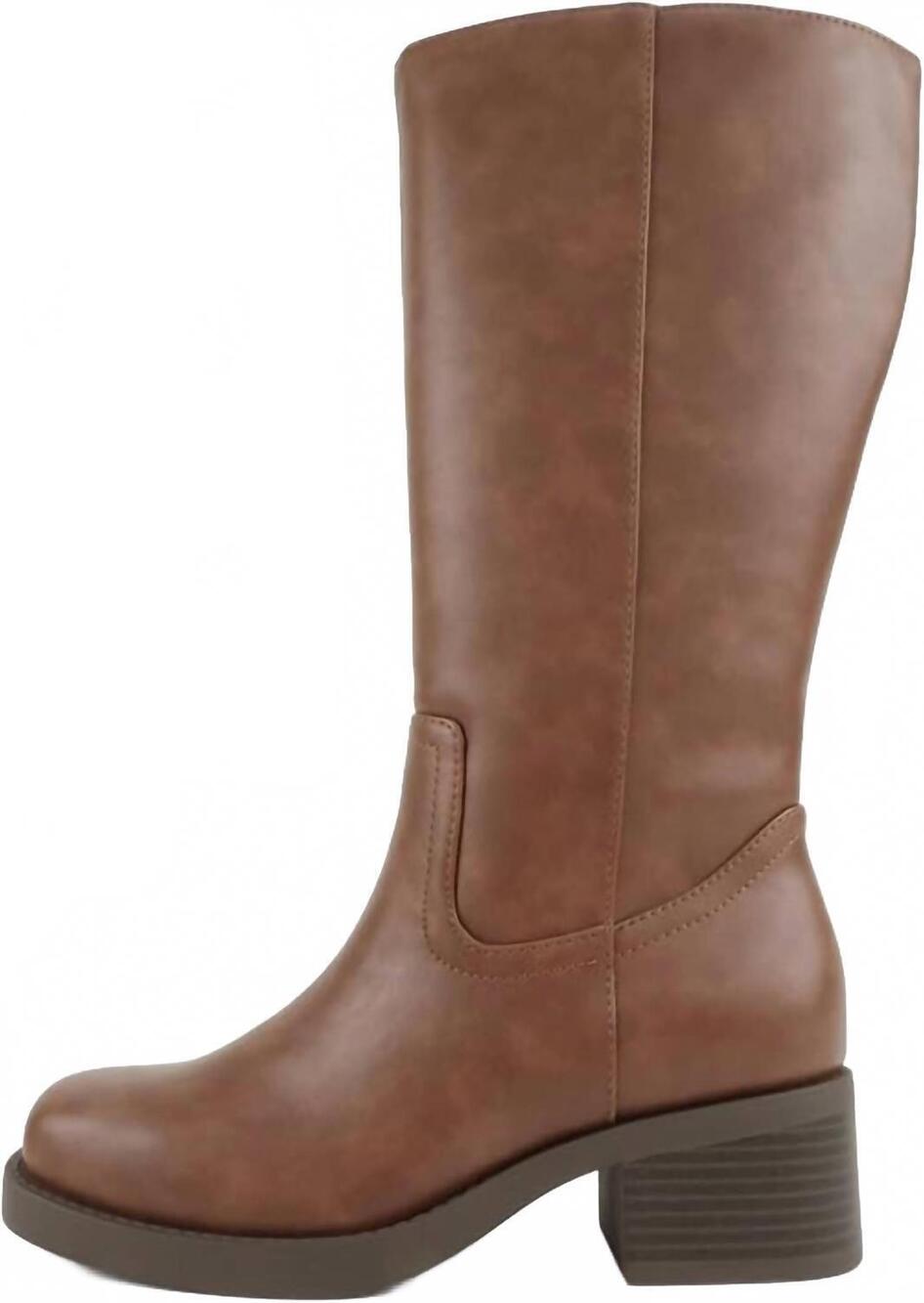 NEW SODA women's tall square toe boots in brown